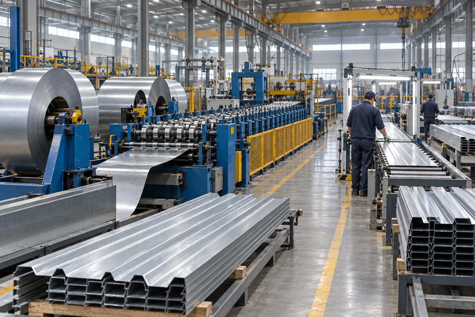 Metal profile roll-forming production line