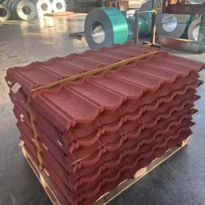 0.5mm Thick Modern Corrugated Stone Coated Metal Roofing Tiles for House Church Hotel Building
