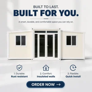 100% Video Verified Rainproof Test 20ft Modern Prefabricated House with Galvanized Steel Frame for Zero Leakage Living Asset