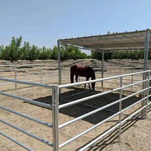 12 Ft Portable Heavy Duty Galvanized Metal Round Pen Cattle Corral Livestock Farm Horse Yard Fence Panels