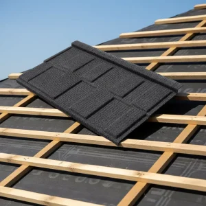 1340*420mm Modern Color Stone Coated Metal Roof Tile Anti Corrosion Weather Resistant Long Life Span Roofing Tile for House