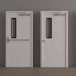 180 Minute Fire Rated Stainless Steel Fireproof Door Modern Design Finished Surface for Workshop Interior Commercial Use