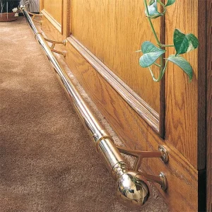 2″ Dia Polished Brass Bar Footrail Mount Bracket for 2-inch Bar Rail