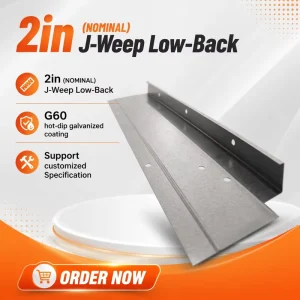 2 Inch J Weep Low Back 2 Inch Depth G60 Galvanized ASTM Standard Factory Supply for Distributors Customizable