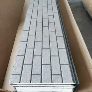 25 mm Insulated Exterior Wall Panel, Brick/Marble PU-Carved Sandwich Metal Steel Wall Cladding