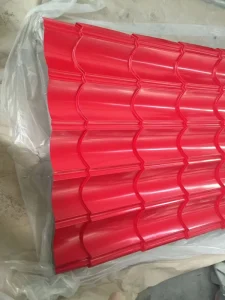 26 Gauge Black Aluminized Corrugated Metal Roofing Sheet Red