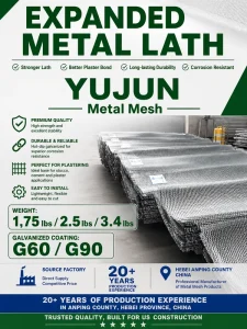 27”x97” Plaster Metal Lath Expand Galvanized Steel Diamond Expanded Metal Lath Stucco Metal Lath Stucco Mesh for Wall Plaster