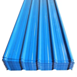28 Gauge Aluminum Zinc Roofing Sheets Blue Corrugated Sheet 0.42mm 0.55mm Laminas De Acero De Zinc De Aluminio