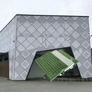 Perforated Aluminum Exterior Wall Panels for Construction, Fire-Resistant and Heat-Insulating, 3-Year Warranty, Weather-Resistant for Commercial Use