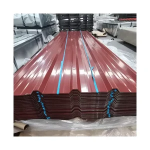 3 7 Micron Thickness Color Coated PPGI Corrugated Steel Roof Sheet Metal Shingles Red Wine Color BIS Certified Welding Service