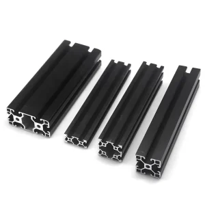 3030 4040 4080 Aluminium Extrusion Profile Frame T Slot V Slot Custom Extruded Black Industrial Aluminum Profiles