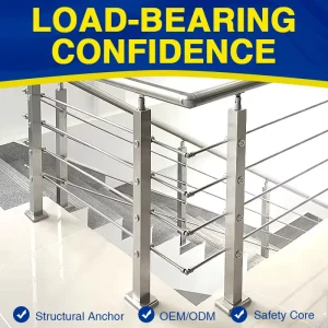 304 316 Stainless Steel Staircase Railings Deck Mounted Flooring Pipe Handrails Indoor Balustrade Railing Post