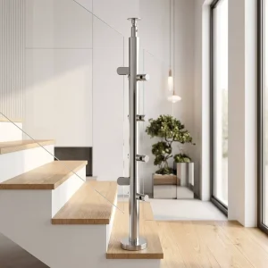 304/316 Tubular Railing with Square Stainless Steel Post for Balcony Staircase Fence Tube Stainless Steel Railing