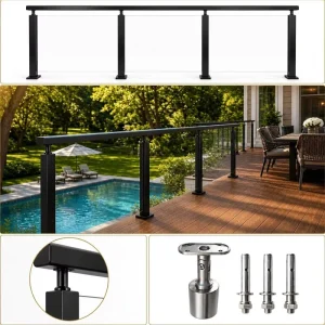 304 Stainless Steel Outdoor Balcony Railing for Residential Villa Custom Size Anti-corrosion for Stair Terrace Easy Install
