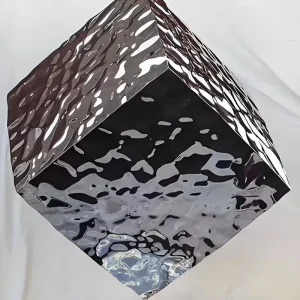 316 Water Ripple Stainless Steel Sheet with Rose Gold PVD Coating, Wave-Pattern Metal Panel for Luxury Hotel Lobbies and Elevator Wall Decoration