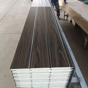 3D Embossed Metal Wall Panel Decorative Polyurethane Exterior Wall Panel for Luxury Villas, Insulated Sandwich Panel