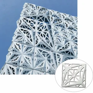 Modern 3D-Carved Aluminum Alloy Perforated Exterior Wall Panels, Waterproof, Eco-Friendly, Fire-Resistant Metal Cladding