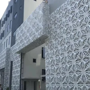 Modern Perforated Metal 3D Exterior Facade Panels for Villas and Hotels, Aluminum Outdoor Panels with Corrosion- and Fire-Resistant Features