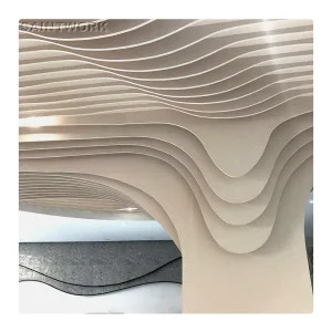 3D Wave Metal Aluminum Wall Panel Curtain Wall Cladding Slats for Halls, Malls, Homes, Offices, and Exterior Decoration