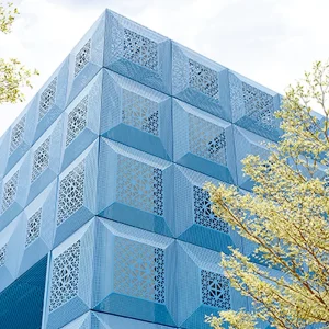 Modern Stylish Perforated Metal 3D Laser-Cut Waterproof Aluminum Curtain Wall Panel
