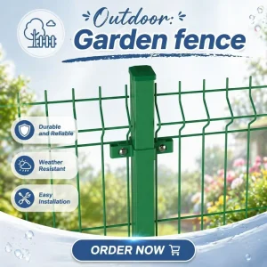 3D 8 ft Outdoor Metal Fence Panels for Backyard Privacy and Garden, Weather-Resistant