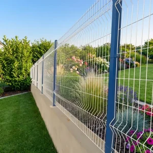 3D Bent Welded Stainless Steel Wire Mesh Security Fence Dark Green 8ft Powder Coated Rot Proof Anti Climb