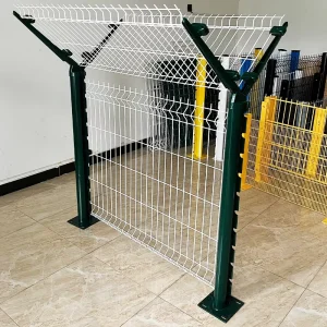 3D Fence Panel, Heavy-Duty Welded Wire Mesh, Galvanized PVC-Coated, UV-Resistant for Construction Sites