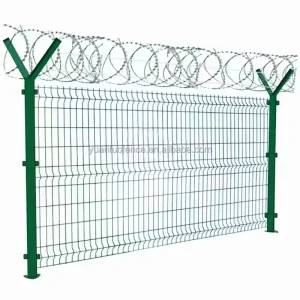 3D Metal Fencing Security Outdoor Highway Home Garden Farm PVC Coated Galvanized Steel Welded Curved Wire Mesh Anti-UV