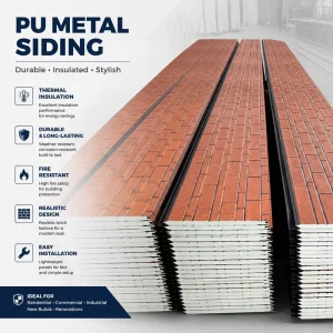 Modern 3D-Textured Impact-Resistant 383 mm Polyurethane Decorative Exterior Wall Panel Metal Sandwich Panel