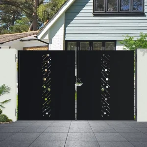 3×1.8m Steel Laser-Cut Panel Double Door Main Gate