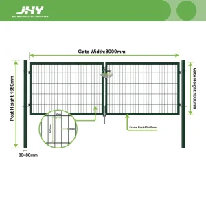 3x1m Heavy Duty Double Metal Wire Mesh Garden Gate
