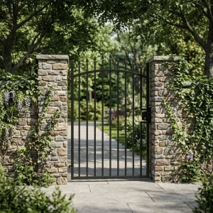 4 Feet Galvanized Powder-Coated Welded Iron and Steel Single Swing Fence Gate for Driveway