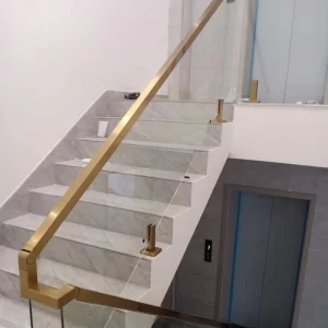 40/50-inch Modern Minimalist Fingerprint-resistant Stainless Steel Weld-free Glass-clamping System Handrails