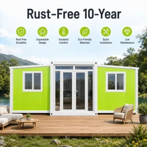 40ft Expandable Container Office Camp 4 Room Prefab Modular Portable Camp Construction Office Site Accommodation with Toilet