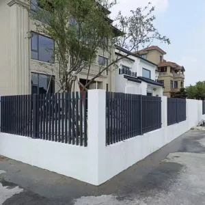 6 Feet 3D Modelled Retaining Wall Outdoor Safety Aluminum Alloy Guardrail Fence Powder Coated Metal Frame Heat Wire
