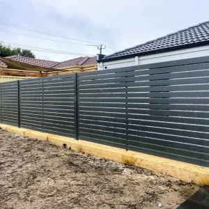 6 Feet High DIY Aluminium Horizontal Slat Fence Panel Gate Easy Installation Metal Frame Eco Friendly Houses 3D Model Factory