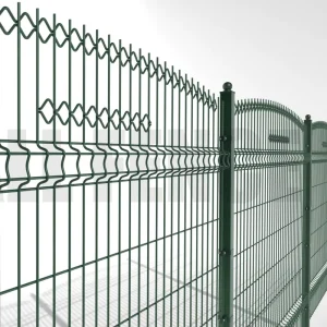 6-Foot Pedestrian Metal Fence with Decorative Carbon Steel Posts and Wood Frame