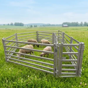 6 Rails Heat Treated Galvanized Steel Portable Flexible Sheep Fence Panel for Sheep Yard