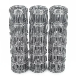 6 ft Fixed-Knot Hot-Dip Galvanized Square Welded Fence for Deer, Sheep, and Horses