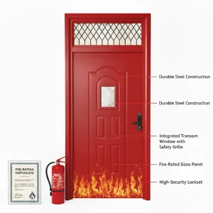 60 120 180 Minutes Standard Fire Rated Steel Door Hollow Metal Door Anti Fire Door