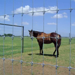 6FT Galvanized Fixed-Knot Woven Wire Farm Fence for Livestock, Cattle, Horse, and Sheep