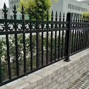 6ft*8ft Powder Coated Galvanized Spear Top Steel Metal Picket Fence Panels For Sale