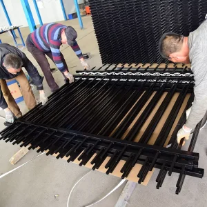6ftx8ft Garden Black Metal Fences Anti Rust Galvanized Steel Fence Home Security Easily Assembled