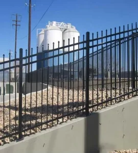 6x8ft Black Powder-Coated Galvanized Steel Fence Panel for Commercial Boundaries