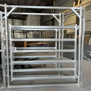 7ft 8ft 10ft 12ft Iron Livestock Corral Horse Yard Gate Panels Cattle Gate Heat Treated Ranch Use Galvanized Finish