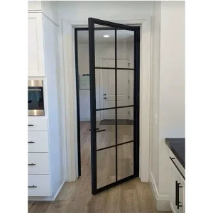 8 Lite Interior Metal French Double Door Clear Glass From Classic Grid Collection Blends Charm With Modern Industrial Design