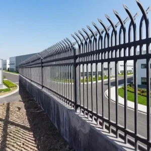 8ft Vertical Bar Galvanized Steel Fence Anti Theft Decorative Metal Garden Security Fence for USA Market