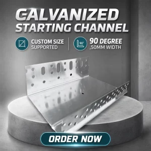 90 Degree Galvanized Starting Channel 75mm Width Plaster Drywall Trim Factory Direct Supply High Cost Performance
