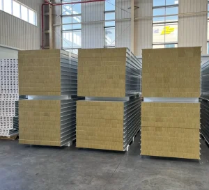 A1 Fire-Resistant 75 mm PU Rock Wool Panel for Hotel, University, Training Center, and Workshop Walls, Waterproof and Eco-Friendly