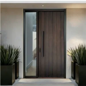 ALUFRONT Durable Steel Style Aluminum Entry Door for Shop Commercial Exterior Waterproof Application